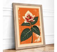 Flower in Bloom Botanical Framed Wall Art Print A1 Oak