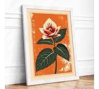 Flower in Bloom Botanical Framed Wall Art Print A1 White