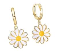 Flower Inspired Drop Earrings For Women Lightweight Alloy Jewelry With Oil Drip Techniques Enameled Ear Accessories Elegant Jewelry For Formal Occasions