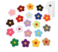 Flower Iron On Patches,Flower Embroidery Patch Sunflower Embroidered Patches Badges 20pcs - Sm-All Colorful Sew -On Applique, Cute P-atches for Clothi-ng Rep-air, DIY Craft T-Shirt Pants Bags