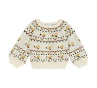 Flower Jacquard Sweater Ecru 12 months