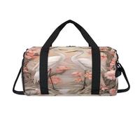 Flower Japan Cranes Sport Duffel Bag with Shoes Compartment Overnight Weekender Bags Travel Gym Luggage Organizer for Women Men Kids Girls Boys
