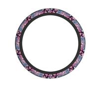 Flower Japanese Style Printed Steering Wheel Cover Elastic Stretch Car Wheel Wrap Breathable Non-Slip Steering Wheel Protector for Car Truck SUV