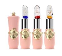 Flower Jelly Lipstick Set - 3 Packs Magic Temperature Color Change Lip Balm - Long Lasting Moisturizing Clear Flower Jelly Lip Gloss Set - Nutritious Crystal Tinted Lip Stick Makeup Set for Women