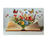 Flower Jigsaw Puzzles for Adults 1000, 1000 piece Jigsaw Puzzles for Adults, Challenging Wooden Jigsaws Puzzle for The Whole for Women, Puzzle for Home Wall Decor, Gifts for Women, Theme: Book X-96