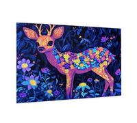 Flower Jigsaw Puzzles for Adults 1000 Jigsaw Puzzle Deer Pattern Design with Gift Box Packaging for Gifts for Women, Beginner Challenging Family Activity for Home Wall Bedroom Decor 75x50 CM -578y