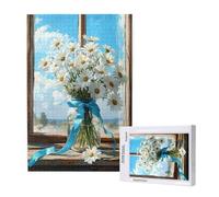 Flower Jigsaw Puzzles for Adults 300 Piece,Daisy Puzzles for Adults Wooden, Funny/Difficult/Impossible/Challenging Decompression Games, As a Birthday for Women and Men ML-1198