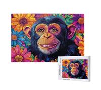 Flower Jigsaw Puzzles for Adults 500 Piece, Monkey Puzzles for Adults Wooden, Funny/Difficult/Impossible/Challenging Decompression Games, As a Birthday for Women and Men ML-346