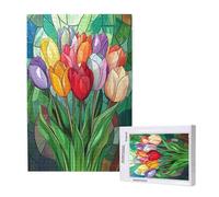 Flower Jigsaw Puzzles for Adults 500 Piece, Tulip Puzzles for Adults Wooden, Funny/Difficult/Impossible/Challenging Decompression Games, As a Birthday for Women and Men ML-912