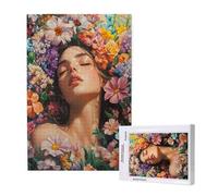 Flower Jigsaw Puzzles for Adults 500 Piece, Woman Puzzles for Adults Wooden, Funny/Difficult/Impossible/Challenging Decompression Games, As a Birthday for Women and Men ML-1372