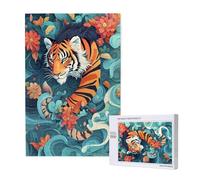 Flower Jigsaw Puzzles for Adults 500, Tiger Puzzles for Adults Wooden, Funny/Difficult/Impossible/Challenging Decompression Games, As a Birthday and Holiday Decor Gift for Women and Men M-1509