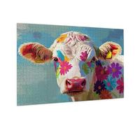 Flower Jigsaw Puzzles for Adults 5000 Jigsaw Puzzle Cow Pattern Design with Gift Box Packaging for Gifts for Women, Beginner Challenging Family Activity for Home Wall Bedroom Decor 105x156 CM -611y