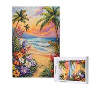 Flower Jigsaw Puzzles for Adults 6000 Piece, Beach Puzzles for Adults Wooden, Funny/Difficult/Impossible/Challenging Decompression Games, As a Birthday for Women and Men ML-736