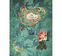 Flower Journal A4 Large My Notebook Dairy 8.5" X 11": Beautiful decorative and ornate writing pad with a unique regal front and back has music notes ... Designed by Christoulla Ellinas.