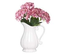 Flower Jug Vase Vintage Style Ceramic Pitcher Spring Summer Wedding Anniversary Floral Display Mothers Day Urn Gift (BR25)
