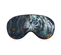 Flower Jungle Tiger Sleep Eye Mask Light Blocking Eye Cover Blindfold with Adjustable Strap for Women and Men