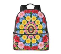 Flower Kaleidoscope Backpack-Lightweight Travel Daypack with Laptop Sleeve