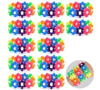 Flower Kandi Bracelets Glow In The Dark Stretch Rave Candy Bracelets Multi Color Beaded Flower Kandi Cuff Rave Accessories Jewelry Music Party Favor for Women Friends EDM Party Music Festival