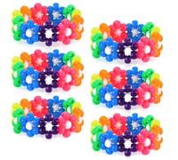 Flower Kandi Bracelets Glow In The Dark Stretch Rave Candy Bracelets Multi Color Beaded Flower Kandi Cuff Rave Accessories Jewelry Music Party Favor for Women Friends EDM Party Music Festival