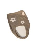 Flower Knitted Hollow Tote Bag Large Capacity Ladies Simple Retro Shoulder Handbag(Khaki)