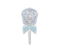 Flower Knows Shell's Jewel Hand Mirror,Vintage Portable Handheld Mirror,Fancy & Pretty Princess Mirror with Long Handle,Gift for Girls(Blue Seashell)