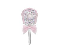 Flower Knows Shell's Jewel Hand Mirror,Vintage Portable Handheld Mirror,Fancy & Pretty Princess Mirror with Long Handle,Gift for Girls(Pink Seashell)