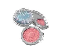 Flower Knows Shell's Jewel Silk Satin Blush, Soft Rosy Pink | Talc-Free Cheek Powder with Buildable Color & Ultra-Fine Shimmer, Soft Lively Glow Finish, Vegan (03 Coral Seashell)