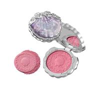 Flower Knows Shell's Jewel Silk Satin Blush, Bright Lavender Pink | Talc-Free Cheek Powder with Buildable Color & Ultra-Fine Shimmer, Soft Lively Glow Finish, Vegan (02 Luna Pearl)