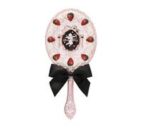 Flower Knows Strawberry Cupid Hand Mirror,Portable Vintage Handheld Mirror,Durable Metal Mirror,Cute & Aesthetic Princess Mirror,with Long Handle for Easy Holding,Gift for Girls