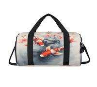 Flower Koi Fish Japan Sport Duffel Bag with Shoes Compartment Overnight Weekender Bags Travel Gym Luggage Organizer for Women Men Kids Girls Boys