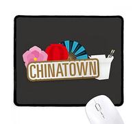 Flower Lantern Fan Brown China Town Mousemat With Stitched Edges Desk Mat Portable Mouse Mat For Gaming Office Pc 25X30Cm