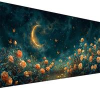 Flower Large Diamond Art for Adults 40x80in, 5D Diamond Painting Moon, DIY Full Drill Crystal Rhinestone Gem Art, Crafts for Adults, Mosaic Embroidery Cross Stitch Kit, Home Wall Decor Gifts Z-3237
