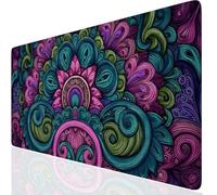 Flower Large Gaming Mouse Pad 600x300x3mm XXL Extended Desk Mat, Pink Mouse Mat with Non-Slip Rubber Base, Gaming Mousepad Waterproof, Desk Pad Stitched Edge for Office, Home, Laptop, Gifts UK-6602