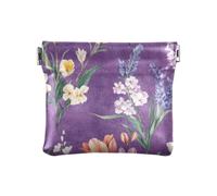 flower Lavender Flowers Purple Women's Small Leather Coin Purse Wallet Cute Mini Coin Purse Pouches for Woman Girl, flower Lavender Flowers, 4.33"(L) x 3.74"(W) x 0.39"(H), Classic