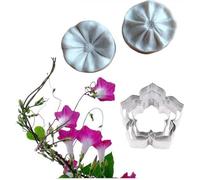 Flower Leaf Petal Veiner Cutter Silicone Molds Stainless Steel Fondant Cutter Set, Cake Decorating Toosl Cookie Cutter Baking Mould (Petunia)