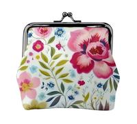 flower leaf Print Exquisite Versatile Kiss Lock Coin Purse Cute Small Zipper Wallet for Coins Cards