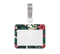 Flower Leaf Print Horizontal Card Badge Holder Appropriate for Teachers Students Doctors Office Staff