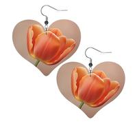 Flower Leather Earrings for Women Heart Dangle Earrings Lightweight Drop Earring Jewelry Gift