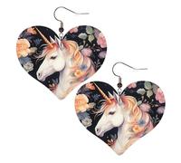 Flower Leather Earrings for Women Heart Earring Lightweight Dangle Earrings Jewelry Gifts