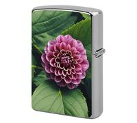 Flower Leaves Purple Red Flower Metal Lighter Case Cover, Personalized Graffiti Lighter Sleeve, Waterproof Double-Sided Protector for Women Men Gifts