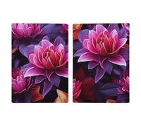 Flower Leaves Purple Red Flower Passport Holder, ID Card Protector Case Passport Holder with Slot Passports Travel Wallet Document Cover for Women And Men