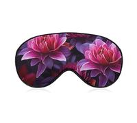 Flower Leaves Purple Red Flower Sleep Mask for Women Men Side Sleeper Eye Cover with Adjustable Strap Soft Breathable Blackout Mask Slip-Free Deep Sleeping Travel Essentials