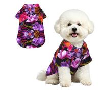 Flower Leaves Purple red flower Soft Breathable Hawaiian Dog Shirt