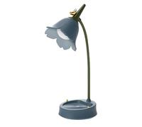 Flower LED Desk Lamp Cordless Table Light Adjustable Gooseneck Dimmable Touch Rechargeable Battery Student Bedroom Room Lighting Table Light House Decor (Blue)