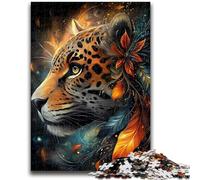 Flower Leopard 1000 Piece Jigsaw Puzzles for Adults,Challenging To Complete But Fun And Humorous Birthday Present,Gifts,Wall Art (38x26cm)