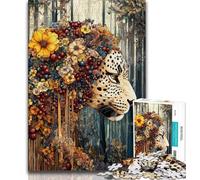 Flower Leopard Jigsaws 2000 Pieces for Adults,for Educational Game Challenge Toy for Is Ideal As A Gift for The Whole Family 70x100cm