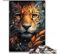 Flower Leopard Puzzles for Teenagers Teens 1000pc Puzzle, Relax Games Enhance Love between Couples for Age 14 (26x38cm)