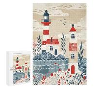 Flower Lighthouse Jigsaw Puzzle for Adults and Kids Challenging Puzzle for Game Nights 1000 Piece Puzzles Gift for Family Wedding Graduation Friends
