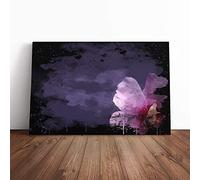 Flower Lilac Purple Pink - | Canvas Wall Art Print | Framed & Ready to Hang Picture | Modern Home Decor for Living Room, Bedroom, Kitchen or Office | 30x20 Inches