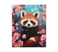 Flower Little Panda Jigsaw Puzzles for Adults 500 Pieces Educational Toys Challenging Game 500 Piece Puzzles for Adults for The Whole for Women Gifts for Men